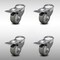 Service Caster 3 Inch SS Gray Polyurethane Swivel Bolt Hole Caster Set with Total Lock Brake SCC-SSBHTTL20S314-PPUB-4 - alternate 1